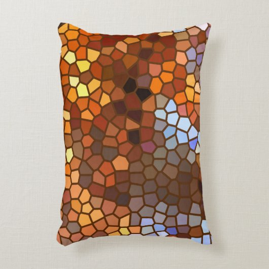秋のモザイク抽象芸術アクセント枕 アクセントクッション (正面(垂直))