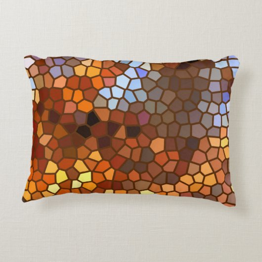 秋のモザイク抽象芸術アクセント枕 アクセントクッション (裏面)
