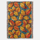 秋のモザイク模様 スローブランケット (正面縦)