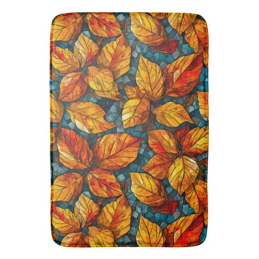 秋のモザイク模様 バスマット (正面縦)