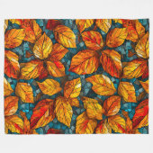 秋のモザイク模様 フリースブランケット (正面(横))