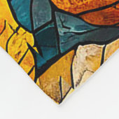 秋のモザイク模様 フリースブランケット (角)