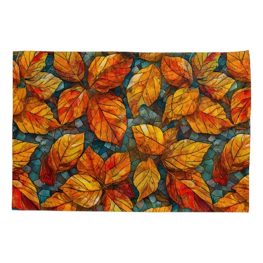 秋のモザイク模様 枕カバー (裏面-左)