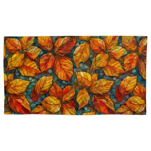 秋のモザイク模様 枕カバー (正面)