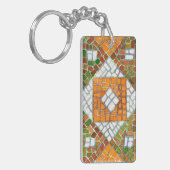 秋のモザイク長方形アクリルキーチェーン キーホルダー (正面左)