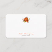 秋のモダンかぼちゃのパターン感謝祭 プレイスカード (正面)