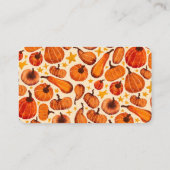 秋のモダンかぼちゃのパターン感謝祭 プレイスカード (裏面)