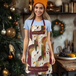 秋のモダンアーチ型エプロン名前をカスタムする エプロン