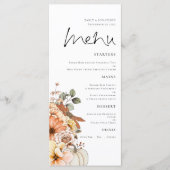 秋のモダンフローラかぼちゃ結婚の葉のメニュー メニュー (正面)