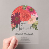 秋のモダンフローラブーケブライダルシャワー アクリル招待状 (インサイチュ (ポータブル))