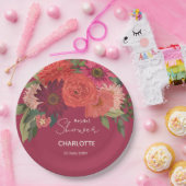 秋のモダンフローラブーケブライダルシャワー ペーパープレート (パーティー)