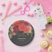 秋のモダンフローラブーケブライダルシャワー ペーパープレート (パーティー)