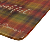 秋のモダン格子状プリントガラス切断板 カッティングボード (角)