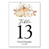 秋のモダン水彩かぼちゃと花 テーブルナンバー (裏面)