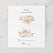 秋のモダン水彩かぼちゃと花 プレイスカード (外部開封)