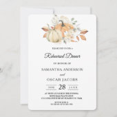 秋のモダン水彩かぼちゃと花 招待状 (正面)