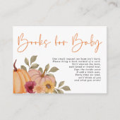 秋のモダン秋カボチャの赤ちゃんシャワー用ブック エンクロージャーカード (正面)