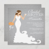 秋のモダン花嫁ワインブライダルシャワー招待状 招待状 (正面/裏面)