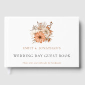 秋のモダン花模様紅葉の結婚式 ゲストブック (正面)