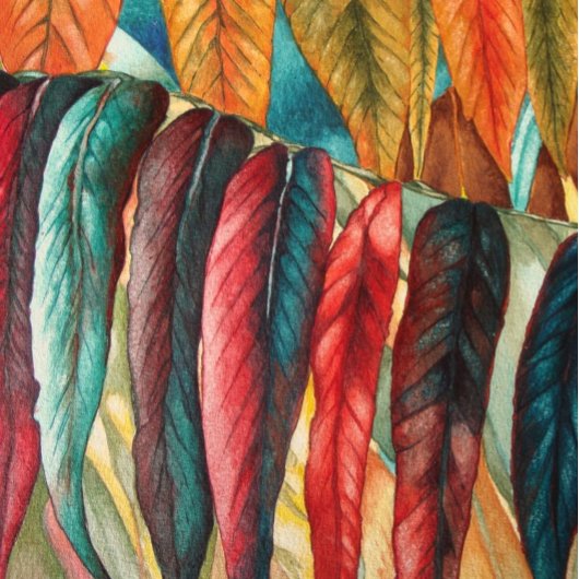 秋のモダン葉色の写真で様式化される ジグソーパズル