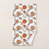 秋のモノグラムのかぼちゃ畑 バスタオルセット (ハンドタオル)