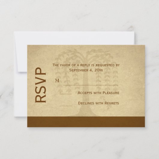 秋のヤナギの木RSVP 出欠カード (正面)