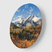秋のユタ山の山Timpanogos ラージ壁時計 (傾斜)