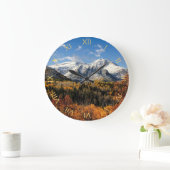 秋のユタ山の山Timpanogos ラージ壁時計 (ホーム)