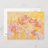 秋のユリ – デジタルウォーターカラー ポストカード (正面/裏面)