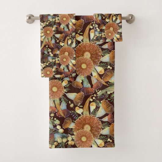 秋のユーカリとガラガラ模様 バスタオルセット (インサイチュ)