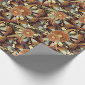 秋のユーカリとガラガラ模様 ラッピングペーパー (角)