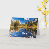 秋のヨセミテの谷 カード (黄色い花)