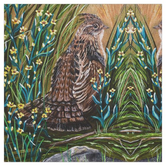 秋のライチョウ ファブリック (見本)