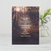 秋のライトが灯る地方の道のりのクラシカルな結婚式招待状 招待状 (スタンド正面)