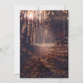 秋のライトが灯る地方の道のルーラルウェディング招待状 招待状 (裏面)