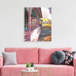 秋のライトオンコテージロー – Martha's Vineヤード キャンバスプリント