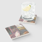 秋のライトオンコテージロー – Martha's Vineヤード ストーンコースター (横)