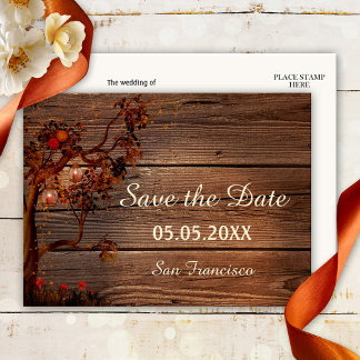 秋のライト日付ポストカードを保存 案内ポストカード