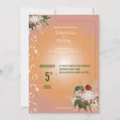 秋のラブウェディングの日付を保存招待状 招待状 (正面)