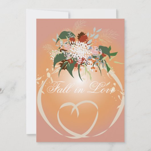 秋のラブウェディングの日付を保存招待状 招待状 (裏面)