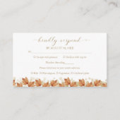 秋のラブウェディングRSVPカード エンクロージャーカード (正面)