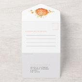 秋のラブウォーターカラーカボチャ秋結婚の オールインワン招待状 (外側)