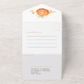 秋のラブウォーターカラーカボチャ秋結婚の オールインワン招待状 (外側)