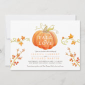 秋のラブウォーターカラーカボチャ秋結婚の 招待状 (正面)
