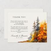 秋のラブウォーター色の秋サンキューカード セーブザデート (正面/裏面)