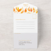 秋のラブウォーター色の紅葉結婚ズ オールインワン招待状 (外側)