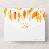 秋のラブウォーター色の紅葉結婚ズ オールインワン招待状 (裏面)