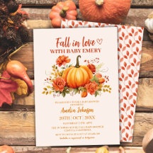 秋のラブウォーター色フローラカボチャ赤ちゃんシャワー