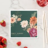 秋のラブウォーター色フローラ秋の結婚式 スタンダードランチョンナプキン (インサイチュ)