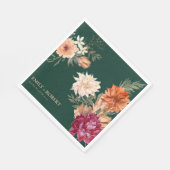 秋のラブウォーター色フローラ秋の結婚式 スタンダードランチョンナプキン (角)
